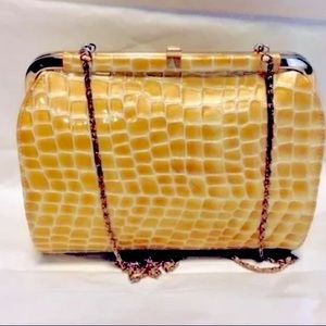 MWT vtg Roel Ombre Yellow  Clutch Shoulder Handbag